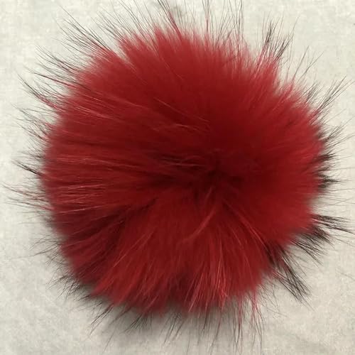 XIUPO Pelzbommel, natürlicher Bommel, handgefertigt, großer Haarball-Pompon mit Schnalle von XIUPO