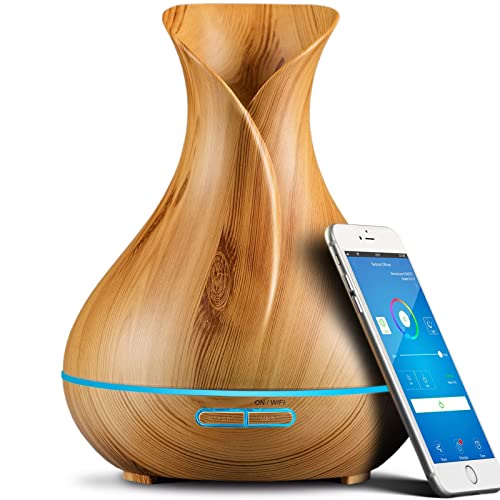 Smart Alexa Aroma Diffuser für Ätherische Öle, 500ml Duftöl Diffuser Luftbefeuchter, Kompatibel Alexa/Google Home und App Kontrolle, Zeitpläne Erstellen, 7 Farb-LED, 4 Timer, Auto-Off, Super Leise Smart Alexa Aroma Diffuser für Ätherische Öle, 500ml Duftöl Diffuser Luftbefeuchter, Kompatibel Alexa/Google Home und App Kontrolle, Zeitpläne Erstellen, 7 Farb-LED, 4 Timer, Auto-Off, Super Leise von XIUWOUG