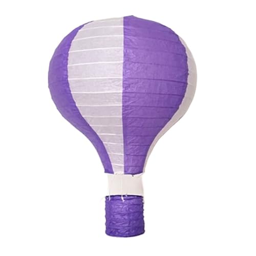 3 stück 10/12/14/16 Zoll Regenbogen Heißluftballon Papierlaternen Bar Dekoration Geburtstagsparty Hochzeitsdekoration Partybedarf für Hochzeiten, Partys(Purple white stripe,Hot air 12inch 30cm) von XIUsheUA