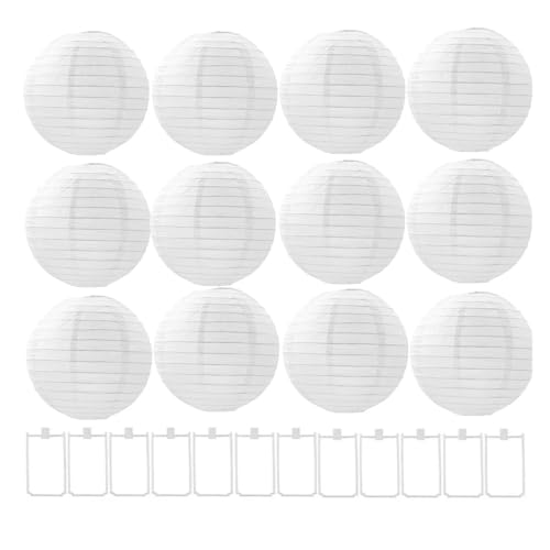 XIUsheUA 12 Stück 10 cm/4 Zoll Papierlaternen Dekorationen Weiße Papierlaternen Partydekorationen for Sommergeburtstage Hochzeiten für Hochzeiten, Partys von XIUsheUA