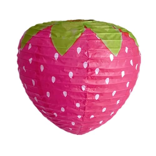 XIUsheUA 2 Stücke Papier Laternen Dekorationen Erdbeere-förmigen Frühling Erdbeere Thema Party Decor Spezielle-geformte Papier Laterne Dusche für Hochzeiten, Partys(Pink Strawberry,30CM) von XIUsheUA