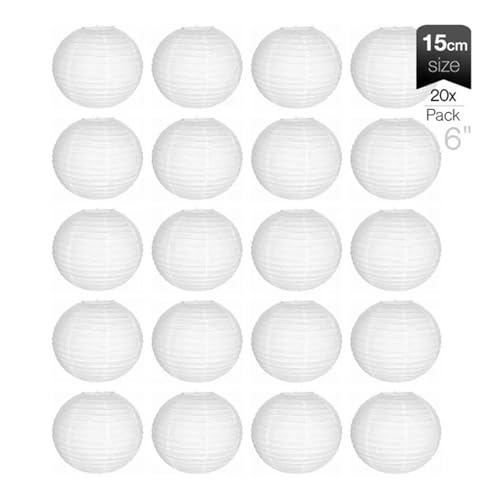 XIUsheUA 20 Stück (15 cm) Papierlaternen, Dekorationen, weiße Papierlaternen, Partydekorationen, Hochzeitslocation-Dekoration für Hochzeiten, Partys von XIUsheUA