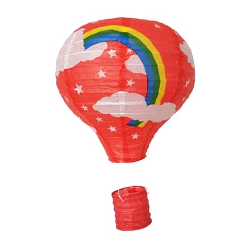 XIUsheUA 3 stück 10/12/14/16 Zoll Regenbogen Heißluftballon Papierlaternen Bar Dekoration Geburtstagsparty Hochzeitsdekoration Partybedarf für Hochzeiten, Partys(Red Rainbow,Hot air 14inch 35cm) von XIUsheUA