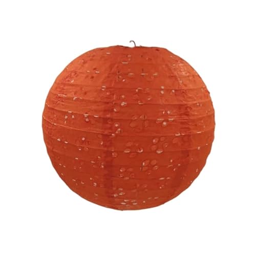 XIUsheUA 3 stücke 20/25/30/40cm Hohle Runde Papier Laternen Lampe Schatten Urlaub Hochzeit Geburtstag Party Supplies DIY Laternen für Hochzeiten, Partys(Orange,Hollow Out 40cm) von XIUsheUA