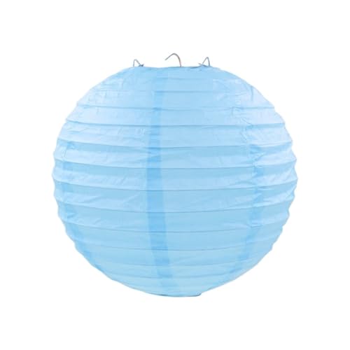XIUsheUA 5 stücke 10-15-20-25-30-35-40cm Papier Laternen Dekorationen Runde Papier Laterne Ball Hochzeit Party Geburtstag Party Dekoration Lieferungen für Hochzeiten, Partys(Lake Blue,10inch 25cm) von XIUsheUA