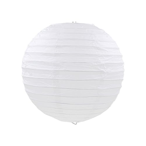 XIUsheUA 5 stücke 10-15-20-25-30-35-40cm Papier Laternen Dekorationen Runde Papier Laterne Ball Hochzeit Party Geburtstag Party Dekoration Lieferungen für Hochzeiten, Partys(White,10inch 25cm) von XIUsheUA