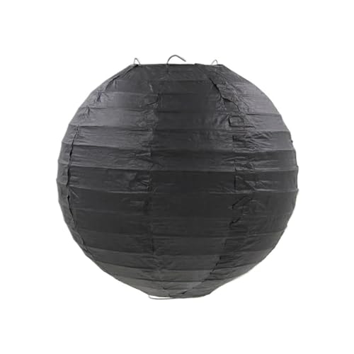 XIUsheUA 5 stücke 4/6/8/10/12/14/16 Zoll Runde Papier Laternen Geburtstag Hochzeit Decor Geschenk Handwerk DIY Lampion Hängen Ball Party Liefert für Hochzeiten, Partys(Black,4inch 10cm) von XIUsheUA