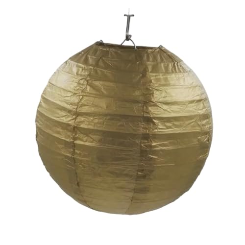 XIUsheUA 5 stücke 4/6/8/10/12/14/16 Zoll Runde Papier Laternen Geburtstag Hochzeit Decor Geschenk Handwerk DIY Lampion Hängen Ball Party Liefert für Hochzeiten, Partys(Gold,16inch 40cm) von XIUsheUA