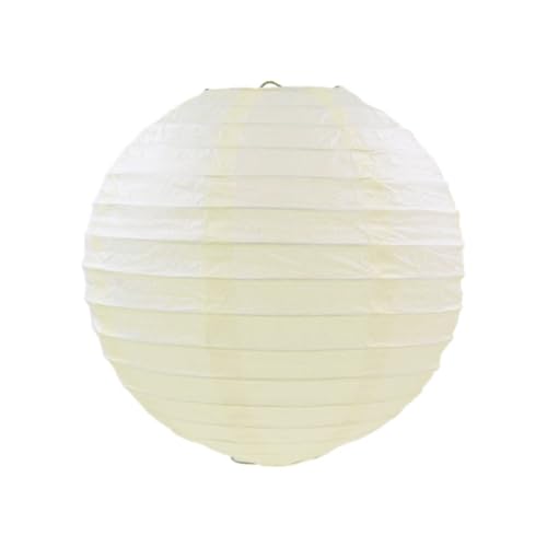 XIUsheUA 5 stücke 4-6-8-10-12-14-16-20 Zoll Weiße Runde Papierlaterne for Hochzeit Geburtstag Party Dekoration Schlafzimmer Hängende Papierkugeln für Hochzeiten, Partys(Beige,16inch 40cm) von XIUsheUA