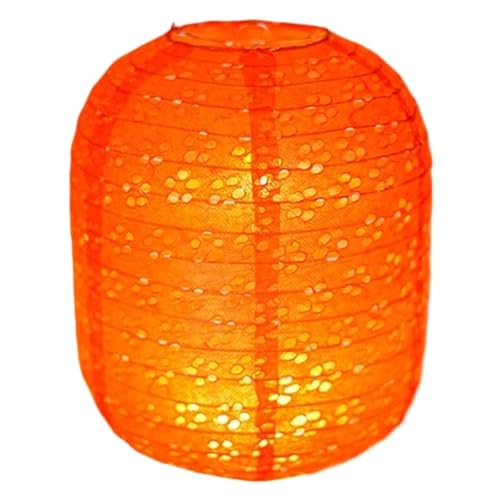 XIUsheUA 5Pcs Zylindrische Hohl Papier Laternen Home Office Festival Hängen Dekor Hochzeit Party Dekoration DIY Laterne Lampenschirm für Hochzeiten, Partys(ORANGE RED) von XIUsheUA
