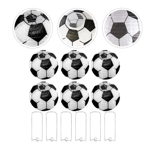 XIUsheUA 6 Pcs Fußball Papier Laterne Einzigartige Folding Fußball Decor Metall Hängen Party Festival Zimmer Sport Themed Dekorative für Hochzeiten, Partys von XIUsheUA