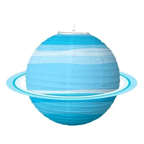XIUsheUA Acht Planeten Faltbare Geburtstag Papier Ball Lampion Hängende Galaxie Laternen Weltraum Thema Laternen Party Dekor Papier Laterne für Hochzeiten, Partys(Uranus) von XIUsheUA
