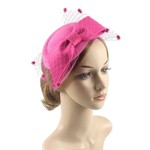 XIUsheUA Fascinator-Hut mit Schleife, Damen-Stirnband aus Netzstoff mit Federn und Clip, Kopfbedeckung for Brauthochzeit, Cocktail-/Teeparty für Hochzeit, Teeparty(1) von XIUsheUA