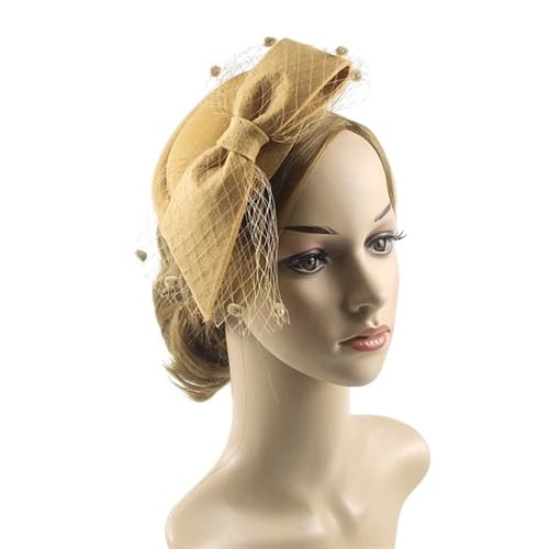 XIUsheUA Fascinator-Hut mit Schleife, Damen-Stirnband aus Netzstoff mit Federn und Clip, Kopfbedeckung for Brauthochzeit, Cocktail-/Teeparty für Hochzeit, Teeparty(4) von XIUsheUA