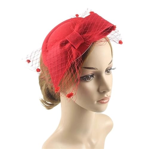 XIUsheUA Fascinator-Hut mit Schleife, Damen-Stirnband aus Netzstoff mit Federn und Clip, Kopfbedeckung for Brauthochzeit, Cocktail-/Teeparty für Hochzeit, Teeparty(6) von XIUsheUA
