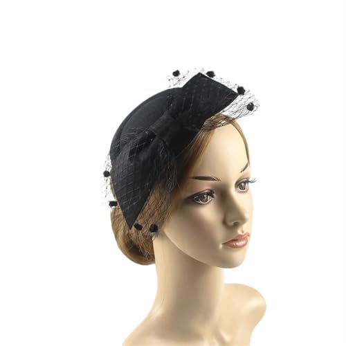 XIUsheUA Fascinator-Hut mit Schleife, Damen-Stirnband aus Netzstoff mit Federn und Clip, Kopfbedeckung for Brauthochzeit, Cocktail-/Teeparty für Hochzeit, Teeparty(7) von XIUsheUA