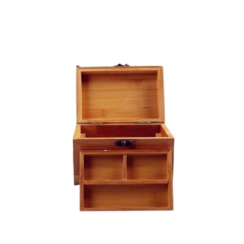 XIUsheUA Holz Nähkästchen Schmuckkästchen Holz Schmuck Aufbewahrungsbox Kleine Sammelbox für Stoff, Werkzeuge(L) von XIUsheUA