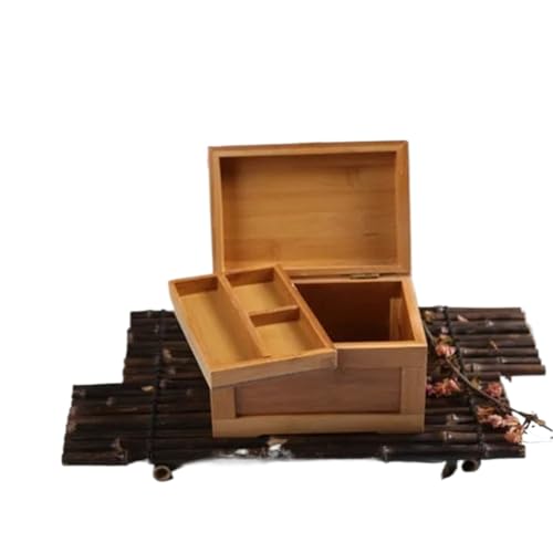 XIUsheUA Holz Nähkästchen Schmuckkästchen Holz Schmuck Aufbewahrungsbox Kleine Sammelbox für Stoff, Werkzeuge(M) von XIUsheUA