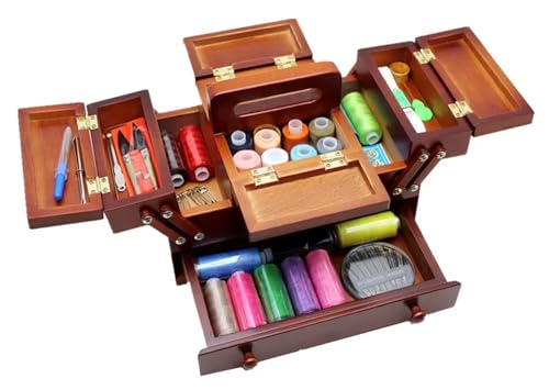 XIUsheUA Naturholz-Nähkasten, Polyester, Nähgarn, Handarbeiten, Stricken, Patch-Organizer, Aufbewahrungsbox, Nähkoffer mit Zubehör für Stoff, Werkzeuge XIUsheUA Naturholz-Nähkasten, Polyester, Nähgarn, Handarbeiten, Stricken, Patch-Organizer, Aufbewahrungsbox, Nähkoffer mit Zubehör für Stoff, Werkzeuge von XIUsheUA