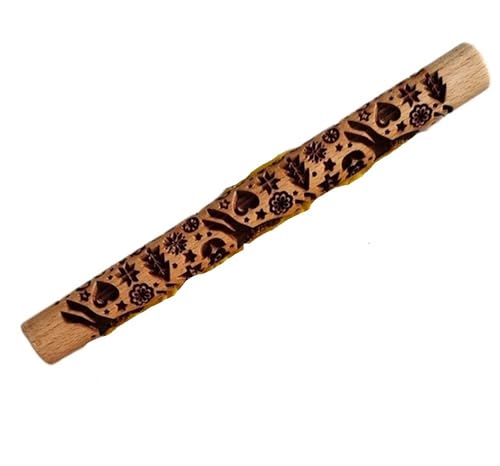 XIUsheUA Strukturiertes Nudelholz aus Holz mit Prägung, Küchenzubehör, Fondant, Zucker, Basteln, Kuchendekorationswerkzeuge, Bäckereiwerkzeuge für Küche, Backen von XIUsheUA