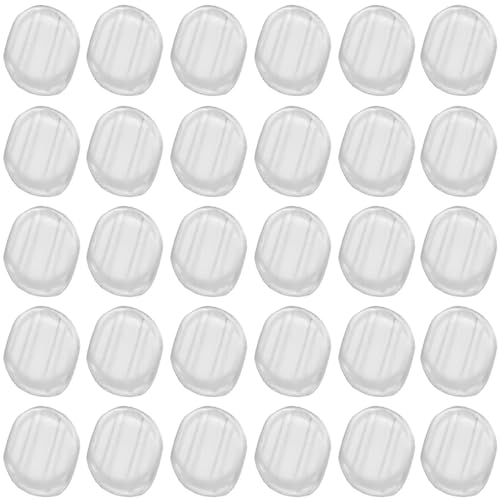 30 Stück Ohrring-Pads, Silikon-Clip-On-Ohrring-Verschlüsse, für Komfort, Clip-On-Ohrringe, Ohrringepolster, Kissen (transparent, 12 x 15 mm) von XIWENQUKU