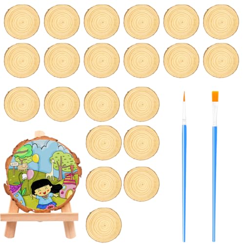 XIWJLWO Holzscheiben Naturholz Baumscheiben Ø 5-6 cm, 20 Stück-Basteln Holzscheiben mit Rinde, kleine runde Holzscheiben für DIY-Dekoration, Weihnachten, Untersetzer, Baumscheiben Naturholz, ohne Loch XIWJLWO Holzscheiben Naturholz Baumscheiben Ø 5-6 cm, 20 Stück-Basteln Holzscheiben mit Rinde, kleine runde Holzscheiben für DIY-Dekoration, Weihnachten, Untersetzer, Baumscheiben Naturholz, ohne Loch von XIWJLWO