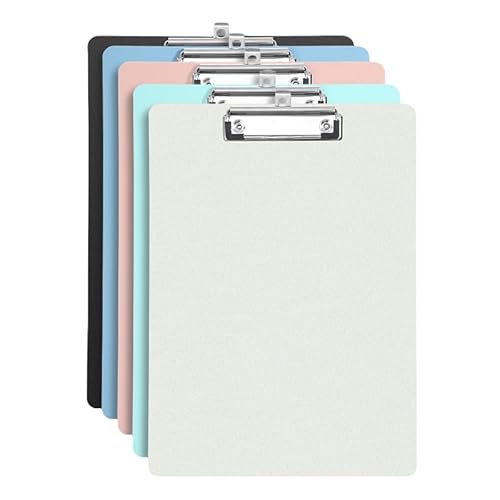 Klemmbrett aus Kunststoff, Klemmbretter, Standard-A4-Klemmbrett, A4-Arbeits-Klemmbrett, Kunststoff-Klemmbrett 22,6 x 31,8 cm, Papier, Klemmbretter mit Metallclip, 5 Stück Klemmbrett aus Kunststoff, Klemmbretter, Standard-A4-Klemmbrett, A4-Arbeits-Klemmbrett, Kunststoff-Klemmbrett 22,6 x 31,8 cm, Papier, Klemmbretter mit Metallclip, 5 Stück von XIYUAN