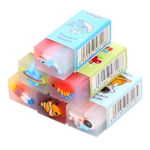 Radiergummi Plastik Radiergummis Kinder Set Mitgebsel Niedliche Soft Radierer Duftender für Schule Bürobedarf Student Schreibwaren Skizzen 6 Stück von XIZAO