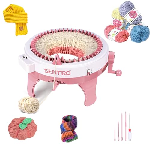 XIZHIYO Strickmaschine 48 Nadeln, mit Nadelanordnungsgerät Smart Weaving Loom Knitting Doppelstrickmaschine Kit für Erwachsene oder Kinder (48) von XIZHIYO