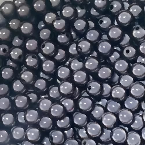 XJHNB 60/100/300/600 Stück reflektierende Perlen, 3D-Illusion, Wunderperlen, 4–30 mm, Stickerei, Acrylperlen für die Schmuckherstellung, hübsch unter Licht - Schwarz,6mm 300Stk von XJHNB