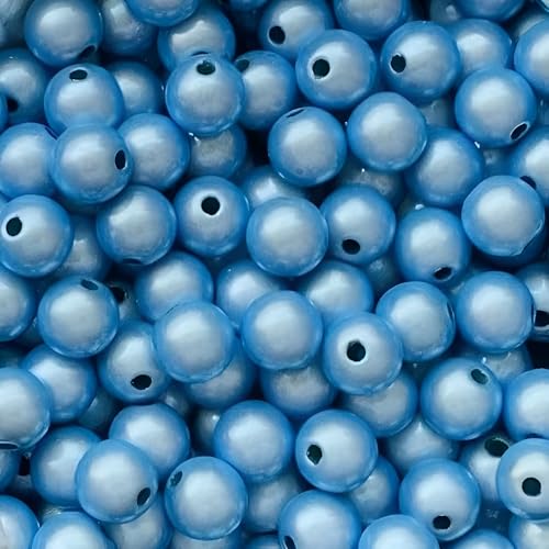 XJHNB 60/100/300/600 Stück reflektierende Perlen, 3D-Illusion, Wunderperlen, 4–30 mm, Stickerei, Acrylperlen für die Schmuckherstellung, hübsch unter Licht - Silber Blau,10mm 100Stk von XJHNB