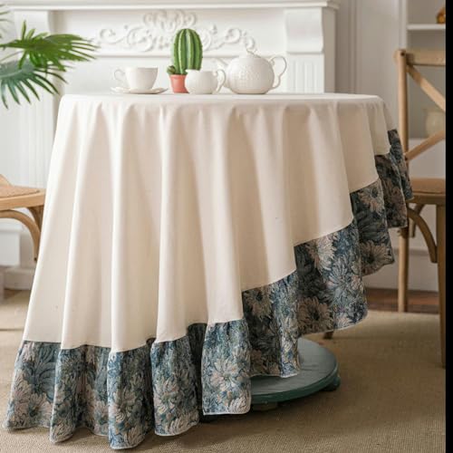 XJHNB Dia 120/150/180CM Leinenfarbe Rüschen Runde Tischdecke Baumwolle Leinen Runde Tischdecke Für Einen Kleinen Tisch Runde Tischdecke Küche XJHNB Dia 120/150/180CM Leinenfarbe Rüschen Runde Tischdecke Baumwolle Leinen Runde Tischdecke Für Einen Kleinen Tisch Runde Tischdecke Küche von XJHNB