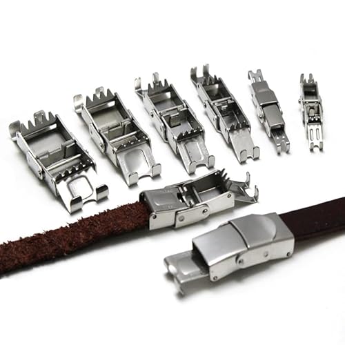 XJHWD 20 Sets Quetschbackenverschlüsse aus Edelstahl, Bajonettverschlussschnallen für Lederarmbänder, DIY-Schmuckherstellung XJHWD 20 Sets Quetschbackenverschlüsse aus Edelstahl, Bajonettverschlussschnallen für Lederarmbänder, DIY-Schmuckherstellung von XJHWD