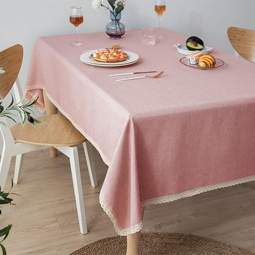 XJJDCB Rosa Spitzentischabdeckung für Küche, Wohnkultur, Picknick, Camping, Außenbereich mit auslaufsicherer und ölbeständiger Oberfläche,90cm*140cm XJJDCB Rosa Spitzentischabdeckung für Küche, Wohnkultur, Picknick, Camping, Außenbereich mit auslaufsicherer und ölbeständiger Oberfläche,90cm*140cm von XJJDCB
