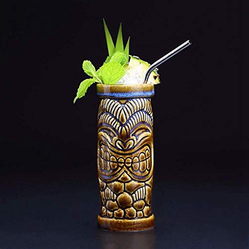 Tiki-Tassen, Cocktailbecher, Keramik, hawaiianische Partybecher, Trinkgeschirr, exotische Cocktailgläser, Tiki-Bar, professionelle Hawaii-Party, Barzubehör Tiki-Tassen, Cocktailbecher, Keramik, hawaiianische Partybecher, Trinkgeschirr, exotische Cocktailgläser, Tiki-Bar, professionelle Hawaii-Party, Barzubehör von XJKJ