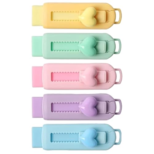 5pcs Retractable Radiergummis, niedliche gleitende, versenkbare Radiergummis mit Herzdesign für Schule, Büro und Zuhause, Radiergummi, Radiergummi 5pcs Retractable Radiergummis, niedliche gleitende, versenkbare Radiergummis mit Herzdesign für Schule, Büro und Zuhause, Radiergummi, Radiergummi von XJKLBYQ