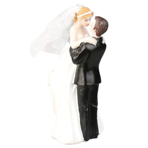 Braut und Bräutigam -Kuchen, Hochzeitstorte -Topper mit Braut und Bräutigam, die sich gegenseitig umarmen, 2, 8x2.4x5, 5 handgefertigte Figur für Hochzeitsfeier, Zuhause mehr von XJKLBYQ