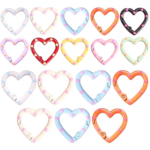 Heart Spring Clasp, 17pcs Frühlingsschlüsselringe, Metallherzkarabiner, farbenfrohe Mini -Karabiner -Clip für Taschen, Geldbörse, Schmuckherstellung, DIY -Handwerk Heart Spring Clasp, 17pcs Frühlingsschlüsselringe, Metallherzkarabiner, farbenfrohe Mini -Karabiner -Clip für Taschen, Geldbörse, Schmuckherstellung, DIY -Handwerk von XJKLBYQ
