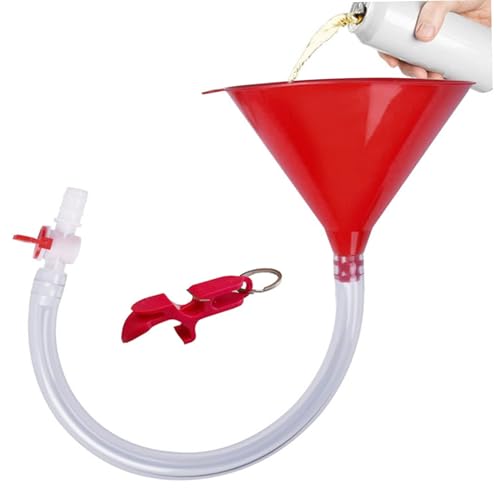 Keychain-Werkzeugflaschenöffner, Bierbong-Trichter, durchlaufsicheres Trinktrichter mit Flaschenöffner und 24 Zoll Keychain-Werkzeugflaschenöffner, Bierbong-Trichter, durchlaufsicheres Trinktrichter mit Flaschenöffner und 24 Zoll von XJKLBYQ