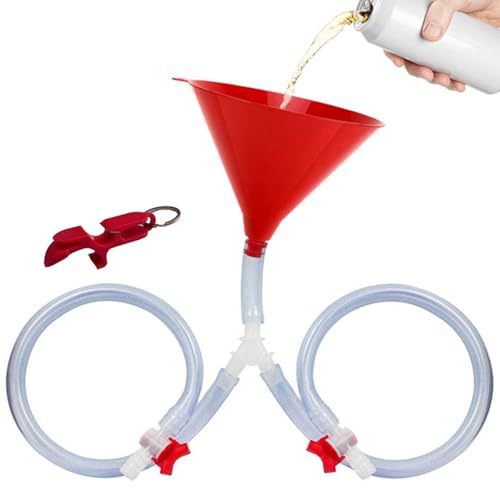 Keychain-Werkzeugflaschenöffner, Bierbong-Trichter, durchlaufsicheres Trinktrichter mit Flaschenöffner und 24-Zoll von XJKLBYQ