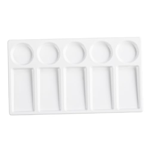 Lackpalette, 10 Wells White Round & Rechteck imitierte Keramikfarbe, umweltfreundliche Aquarellablett für Aquarell Gouache Acrylölmalerei, Paletten Lackpalette, 10 Wells White Round & Rechteck imitierte Keramikfarbe, umweltfreundliche Aquarellablett für Aquarell Gouache Acrylölmalerei, Paletten von XJKLBYQ