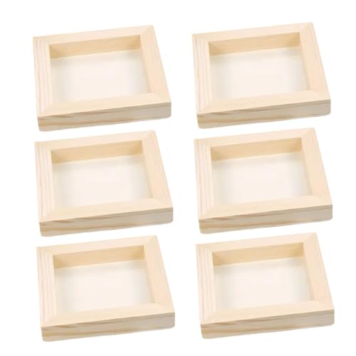 Quadratische Holzpaneele, 6pcs unvollendete Holzmalerplattenbretter, 4x4 unvollendeter Leinwandrahmen zum Gießen von Kunst, Kunsthandwerk, Malerei und Dekoration von XJKLBYQ