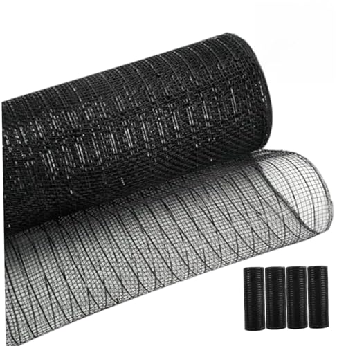 Schwarzes Netzband, 4 Rollen Deco Net für Kranz Thanksgiving Dekor/10 Zoll x 10 Yard Schwarzes Netzband, 4 Rollen Deco Net für Kranz Thanksgiving Dekor/10 Zoll x 10 Yard von XJKLBYQ