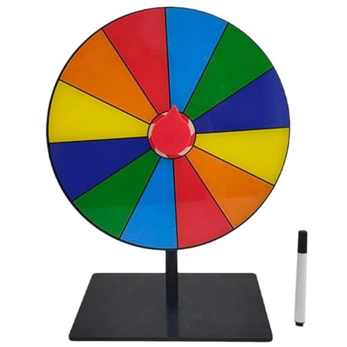 XJKLBYQ 8 Zoll Spinning Prize Wheel, 2 Slots Casino -Preiräder mit Stand, Radspinnerspiel mit trockenem Radiergummi & Marker, Handelsshow Carnival Fortune von XJKLBYQ