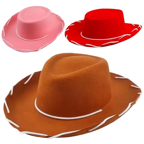 XJKLBYQ Cowgirl Western Hut, Kinder Cowboy Hut 3pcs 3 Farbe Durchschnittsgröße Nicht gewebter Stoff Kleinkind Cowboy mit String Western Cap für Jungen & Mädchen XJKLBYQ Cowgirl Western Hut, Kinder Cowboy Hut 3pcs 3 Farbe Durchschnittsgröße Nicht gewebter Stoff Kleinkind Cowboy mit String Western Cap für Jungen & Mädchen von XJKLBYQ