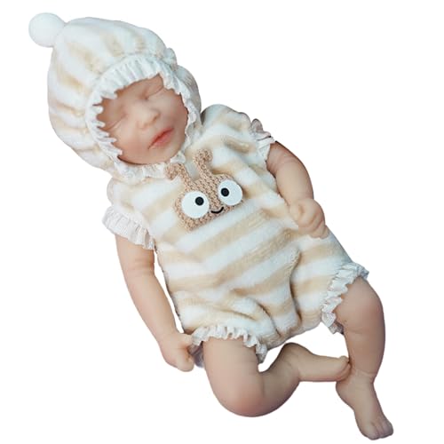 XJKLBYQ Puppen, Mini -Silikon -Baby, weiche Flexible Silikonpuppe, realistische Mini -Babys mit Kleidung, magnetischer Schnuller, Flasche für Kindergeschenke, Junge von XJKLBYQ