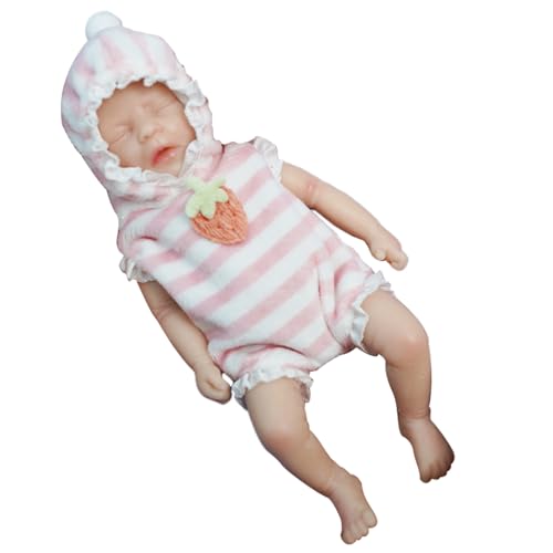 XJKLBYQ Puppen, Mini -Silikon -Baby, weiche Flexible Silikonpuppe, realistische Mini -Babys mit Kleidung, magnetischer Schnuller, Flasche für Kindergeschenke, Mädchen von XJKLBYQ