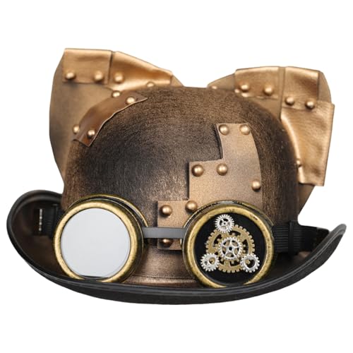 XJKLBYQ Steampunk -Top -Hut mit Schutzbrille, Vintage Cosplay Requisite für Frauen Männer Halloween Party XJKLBYQ Steampunk -Top -Hut mit Schutzbrille, Vintage Cosplay Requisite für Frauen Männer Halloween Party von XJKLBYQ