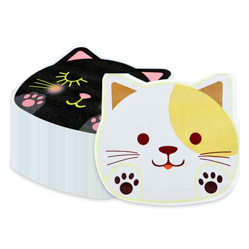 100 Stück Katzen-Servietten, 27,9 x 31,8 cm, Cartoon-Party-Servietten, schwarz-weiße Pfotenabdruck-Papierservietten, Katzen-Geburtstagsdekorationen, Kätzchen-Servietten für Kinder, Haustier, Katze, 100 Stück Katzen-Servietten, 27,9 x 31,8 cm, Cartoon-Party-Servietten, schwarz-weiße Pfotenabdruck-Papierservietten, Katzen-Geburtstagsdekorationen, Kätzchen-Servietten für Kinder, Haustier, Katze, von XJLANTTE