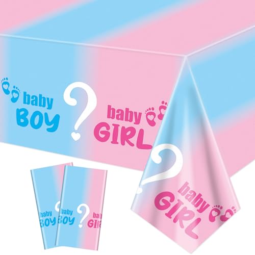2Pcs Geschlecht Reveal Tischdecke - Geschlecht Reveal Tischdekorationen rosa und blau Tischdecke für Baby-Dusche Dekorationen, Junge oder Mädchen Geschlecht Reveal Party Supplies, 130 x 220 cm 2Pcs Geschlecht Reveal Tischdecke - Geschlecht Reveal Tischdekorationen rosa und blau Tischdecke für Baby-Dusche Dekorationen, Junge oder Mädchen Geschlecht Reveal Party Supplies, 130 x 220 cm von XJLANTTE